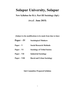 Solapur University, Solapur (w.e.f.  June 2015)  Paper – IV