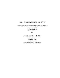 SOLAPUR UNIVERSITY, SOLAPUR   CREDIT BASED SEMESTER PATTERN SYLLABUS