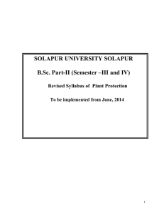 SOLAPUR UNIVERSITY SOLAPUR B.Sc. Part-II (Semester –III and IV)