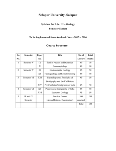Solapur University, Solapur Course Structure  Syllabus for B.Sc. III – Geology