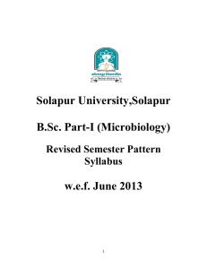 Solapur University,Solapur B.Sc. Part-I (Microbiology) w.e.f. June 2013