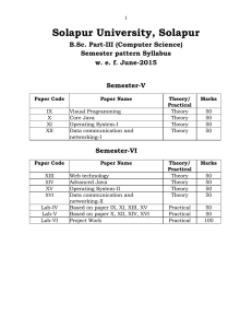 Solapur University, Solapur B.Sc. Part-III (Computer Science) Semester pattern Syllabus