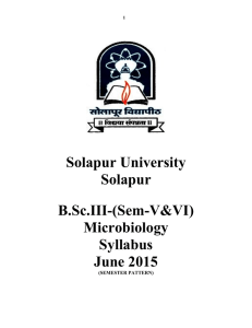 Solapur University Solapur B.Sc.III-(Sem-V&amp;VI) Microbiology