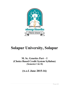 Solapur University, Solapur (w.e.f. June 2015-16)