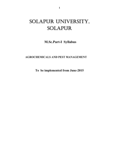 SOLAPUR UNIVERSITY, SOLAPUR M.Sc.Part-I  Syllabus