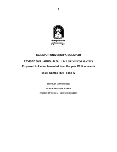 1 SOLAPUR UNIVERSITY, SOLAPUR