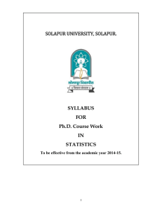SYLLABUS FOR Ph.D. Course Work