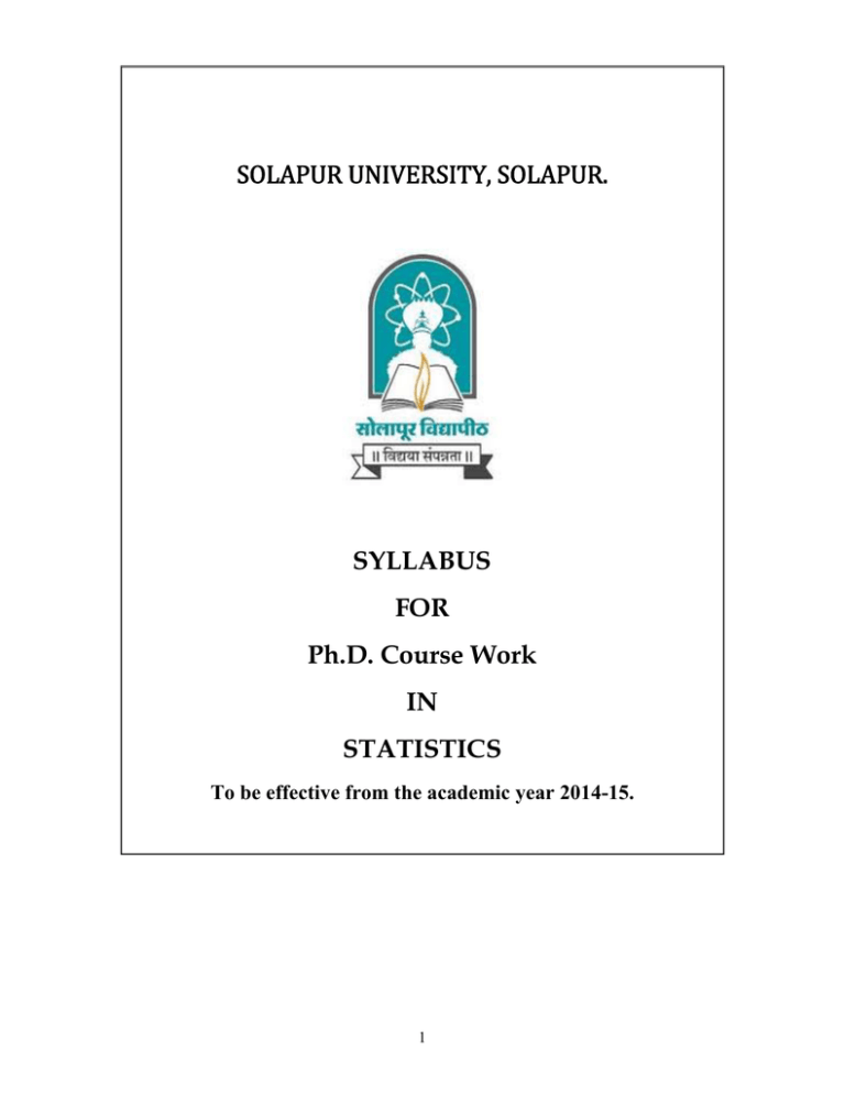 ph.d course work syllabus