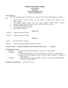 Solapur University, Solapur B.Sc. Part-II Chemistry Credit and Grading System