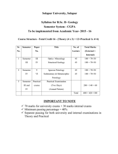 Solapur University, Solapur  Syllabus for B.Sc. II- Geology Semester System - CGPA