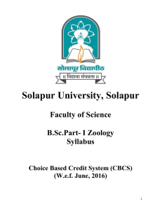 Solapur University, Solapur  Faculty of Science B.Sc.Part- I Zoology