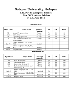 Solapur University, Solapur B.Sc. Part-III (Computer Science) New CGPA pattern Syllabus