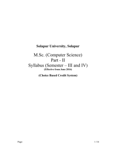 M.Sc. (Computer Science) Part - II Syllabus (Semester – III and IV)