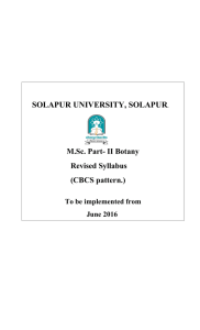 SOLAPUR UNIVERSITY, SOLAPUR  M.Sc. Part- II Botany Revised Syllabus