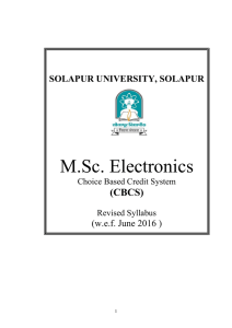 M.Sc. Electronics  (CBCS) (w.e.f. June 2016 )