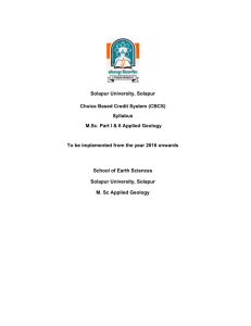 Solapur University, Solapur Choice Based Credit System (CBCS) Syllabus