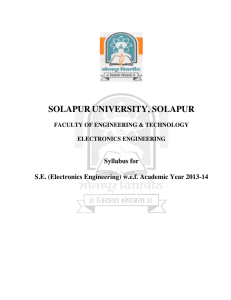 SOLAPUR UNIVERSITY, SOLAPUR Syllabus for S.E. (Electronics Engineering) w.e.f. Academic Year 2013-14