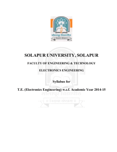 SOLAPUR UNIVERSITY, SOLAPUR Syllabus for T.E. (Electronics Engineering) w.e.f. Academic Year 2014-15