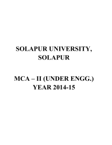 SOLAPUR UNIVERSITY, SOLAPUR MCA – II (UNDER ENGG.)