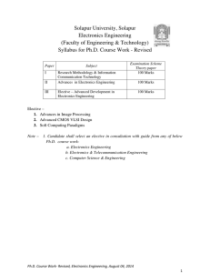 Solapur University, Solapur Electronics Engineering (Faculty of Engineering &amp; Technology)