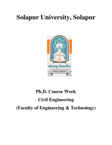 Solapur University, Solapur  Ph.D. Course Work Civil Engineering