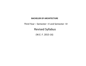     Revised Syllabus                               Third Year – Semester –V and Semester ‐VI           (W.E. F. 2015‐16)     