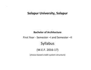 Syllabus  Solapur University, Solapur  (W.E.F. 2016‐17)   