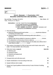 SLR-I – 1 B.Arch. (Semester – I ) Examination, 2014