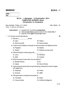 SLR-E – 1 *SLRE1* M.C.A. – I (Semester – I) Examination, 2014