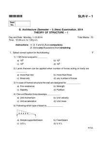 SLR-V – 1 *SLRV1* B. Architecture (Semester – I) (New) Examination, 2014