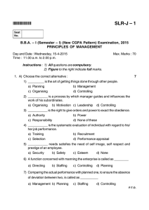 SLR-J – 1 PRINCIPLES OF MANAGEMENT