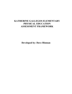 KATHERINE GALLEGOS ELEMENTARY PHYSICAL EDUCATION ASSESSMENT FRAMEWORK