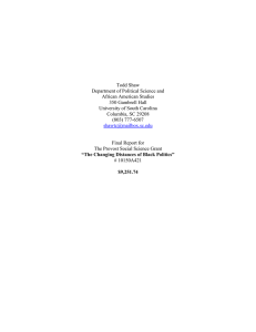 Todd Shaw Department of Political Science and African American Studies