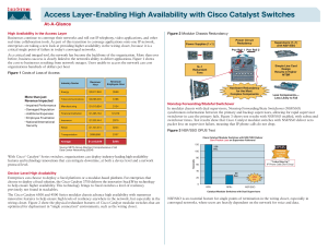 Access Layer-Enabling High Availability with Cisco Catalyst Switches At-A-Glance