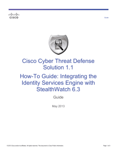 Cisco Cyber Threat Defense Solution 1.1 How-To Guide: Integrating the