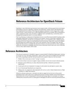 Reference Architecture for OpenStack Folsom