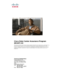 Cisco Data Center Assurance Program (DCAP) 3.0