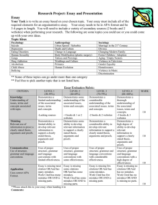 Research Project: Essay and Presentation Essay