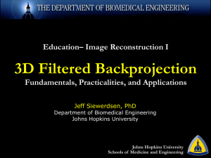 3D Filtered Backprojection Education– Image Reconstruction I Fundamentals, Practicalities, and Applications