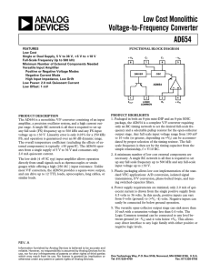 a Low Cost Monolithic Voltage-to-Frequency Converter AD654