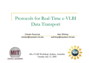 Protocols for Real-Time e-VLBI Data Transport 4th e-VLBI Workshop, Sydney, Australia