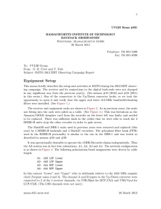 1 UVLBI Memo #031 MASSACHUSETTS INSTITUTE OF TECHNOLOGY HAYSTACK OBSERVATORY