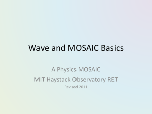 Wave and MOSAIC Basics A Physics MOSAIC MIT Haystack Observatory RET Revised 2011