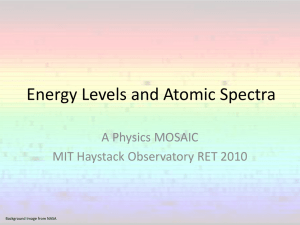 Energy Levels and Atomic Spectra A Physics MOSAIC Background Image from NASA