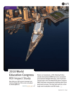 2010 World Education Congress ROI Impact Study
