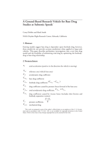 A Ground-Based Research Vehicle for Base Drag Studies at Subsonic Speeds