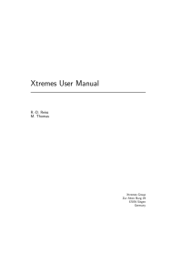 Xtremes User Manual R.-D. Reiss M. Thomas Xtremes Group