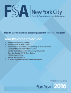 Your Welcome Kit Includes Health Care Flexible Spending Account Program (HCFSA)