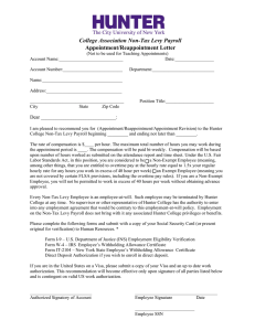 College Association Non-Tax Levy Payroll Appointment/Reappointment Letter
