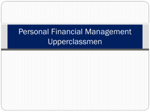 Personal Financial Management Upperclassmen